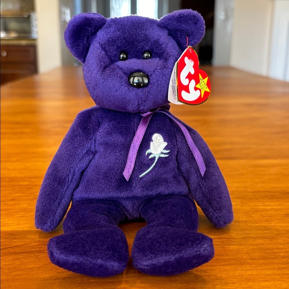 TY BEANIE BABY PRINCESS BEAR Princess Diana Tribute Bear Collector Edition New💜